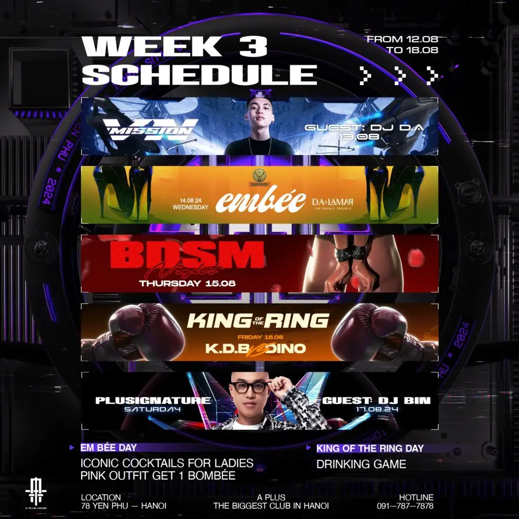 A PLUS HANOI | WEEKLY EVENT | 12/08 - 18/08