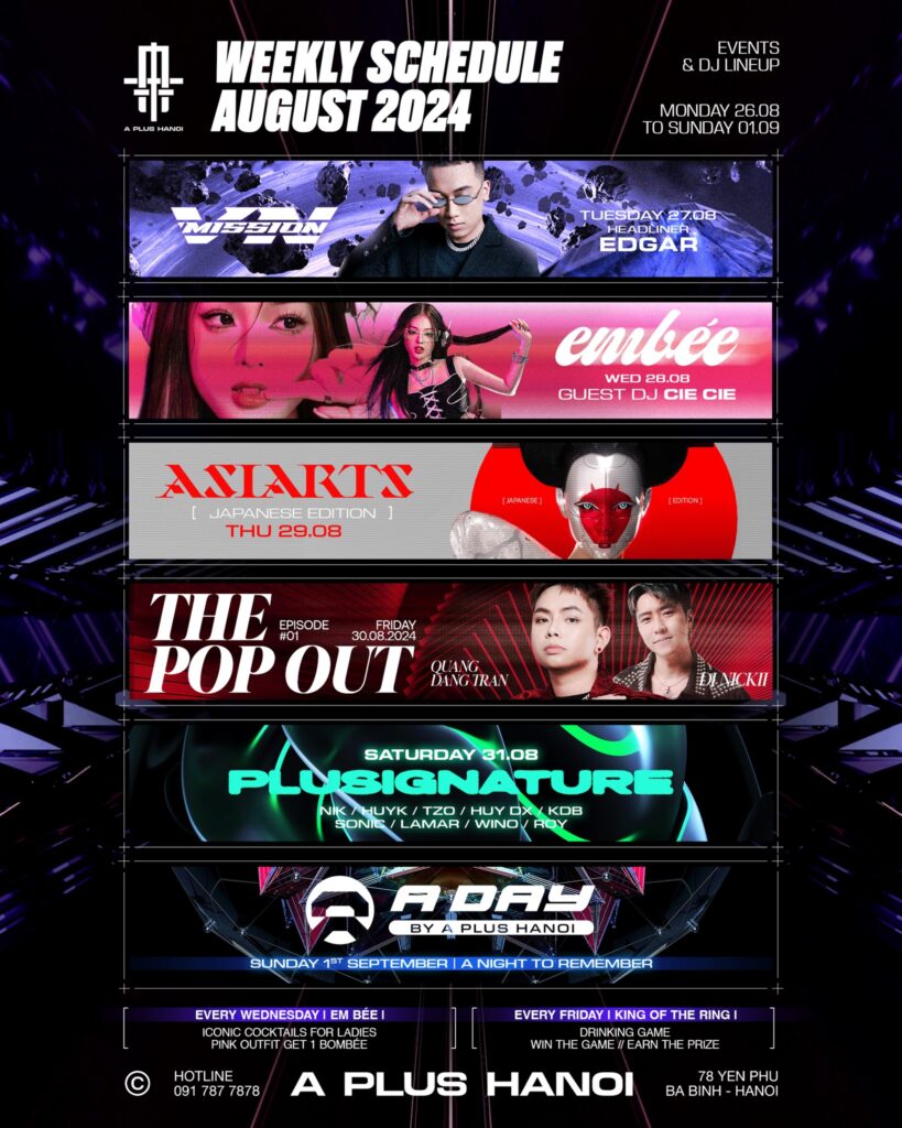 A PLUS HANOI | WEEKLY EVENT | 26/08 - 01/09