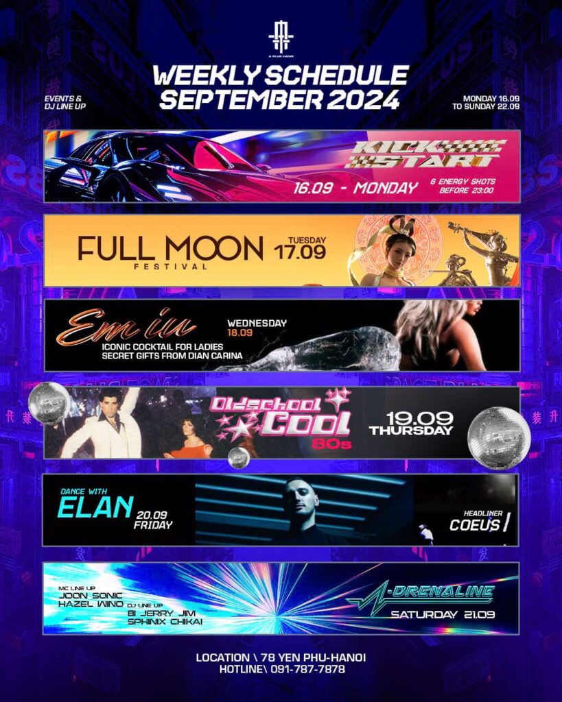 𝗔 𝗣𝗟𝗨𝗦 𝗛𝗔𝗡𝗢𝗜 | 𝗪𝗘𝗘𝗞𝗟𝗬 𝗘𝗩𝗘𝗡𝗧 | 16.09 - 21.09 A PLUS HANOI | WEEKLY EVENT | 16.09 - 21.09