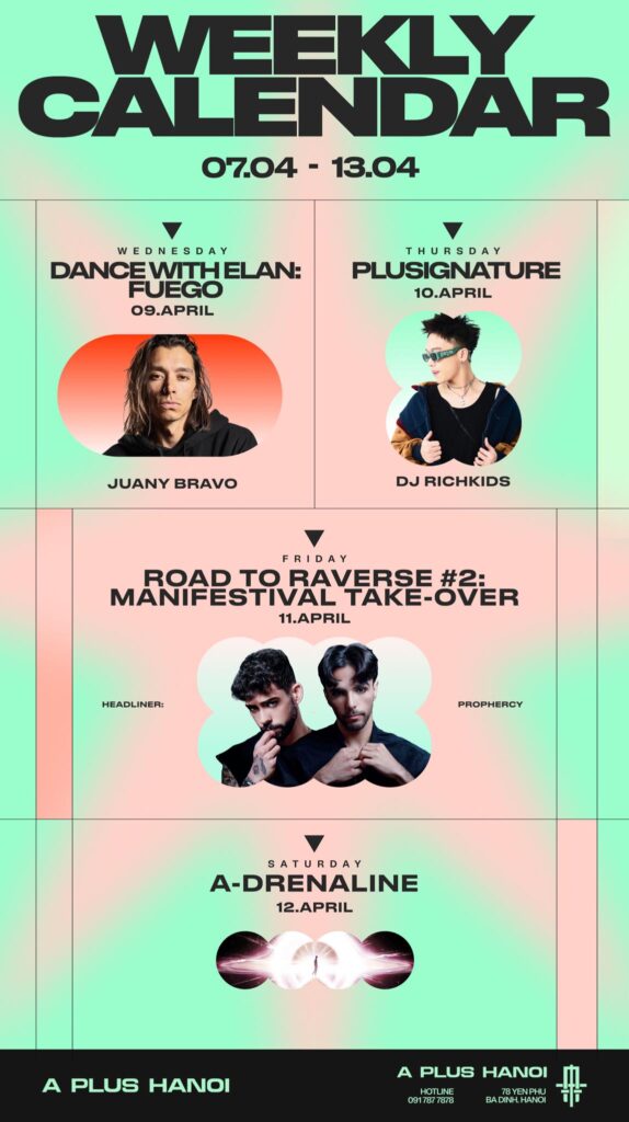 A PLUS HANOI WEEKLY CALENDAR