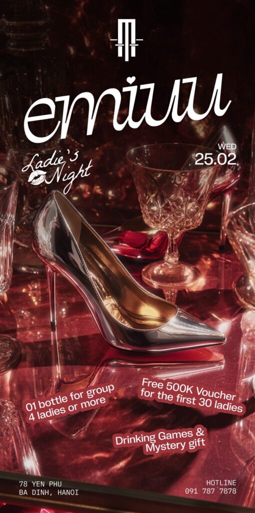 LADIES' NIGHT EMIUU TONIGHT WED 25.02 APLUS HANOI